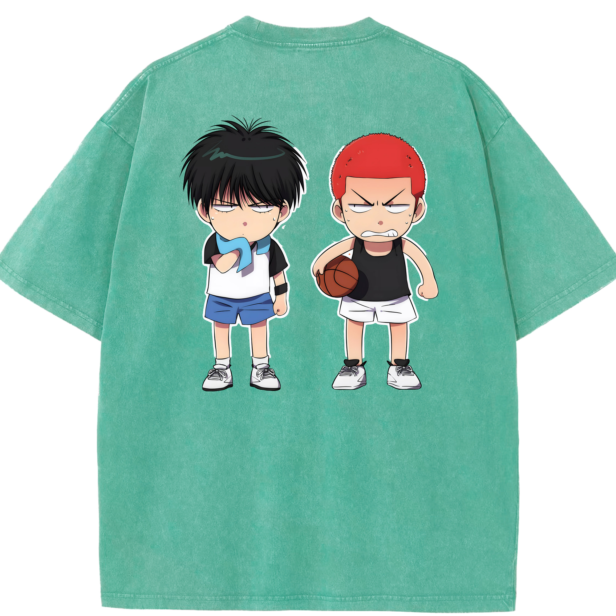 （画像用） SLAM DUNK／スラムダンク 綿100% ヴィンテージ風 半袖Tシャツ（背面プリント）